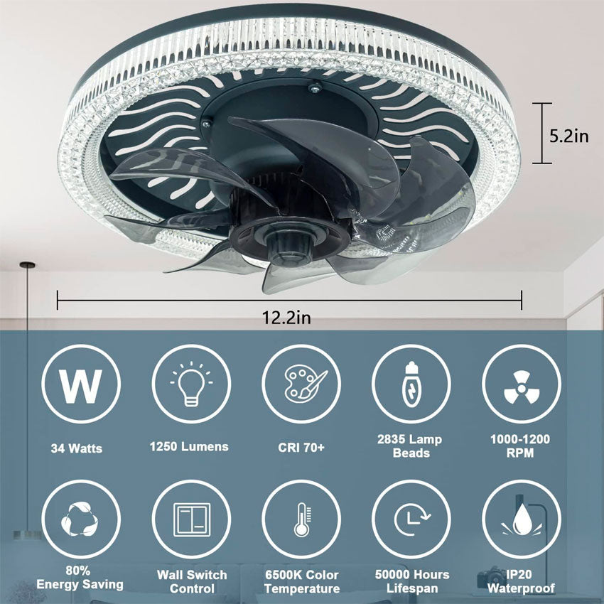 MEGALUZ LAMPARA LED CON VENTILADOR