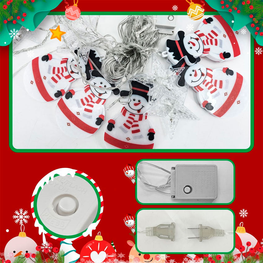 LUCES NAVIDEÑAS MONO DE NIEVE Y EST