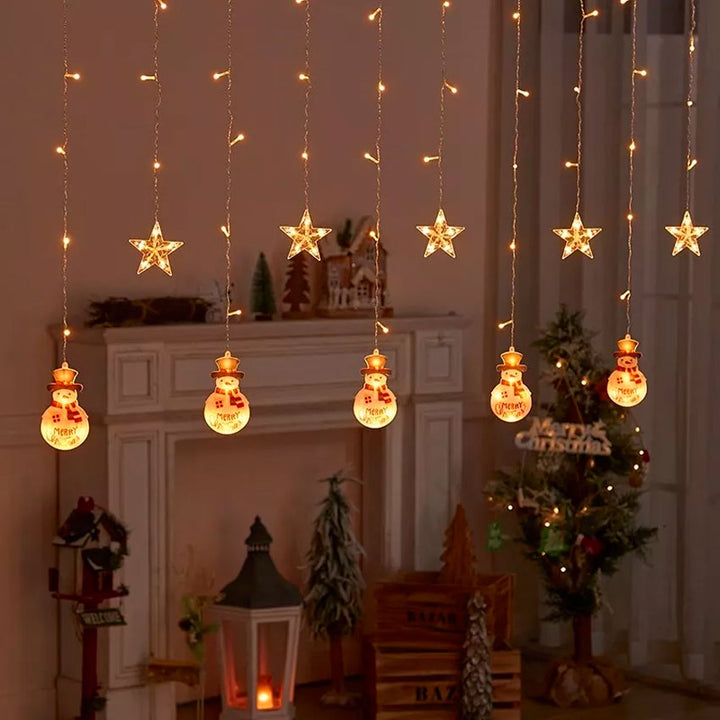 LUCES NAVIDEÑAS MONO DE NIEVE Y EST