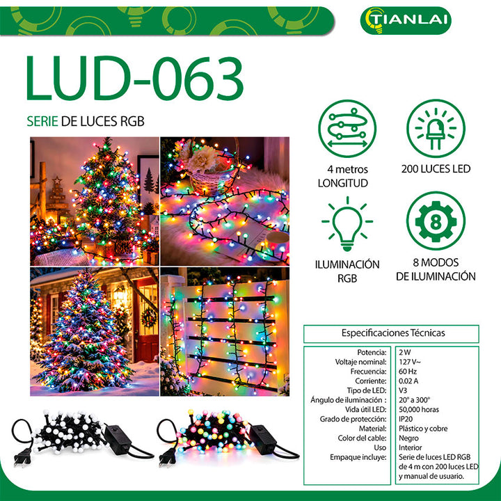 Luces Navideñas Tianlai Serie Rgb