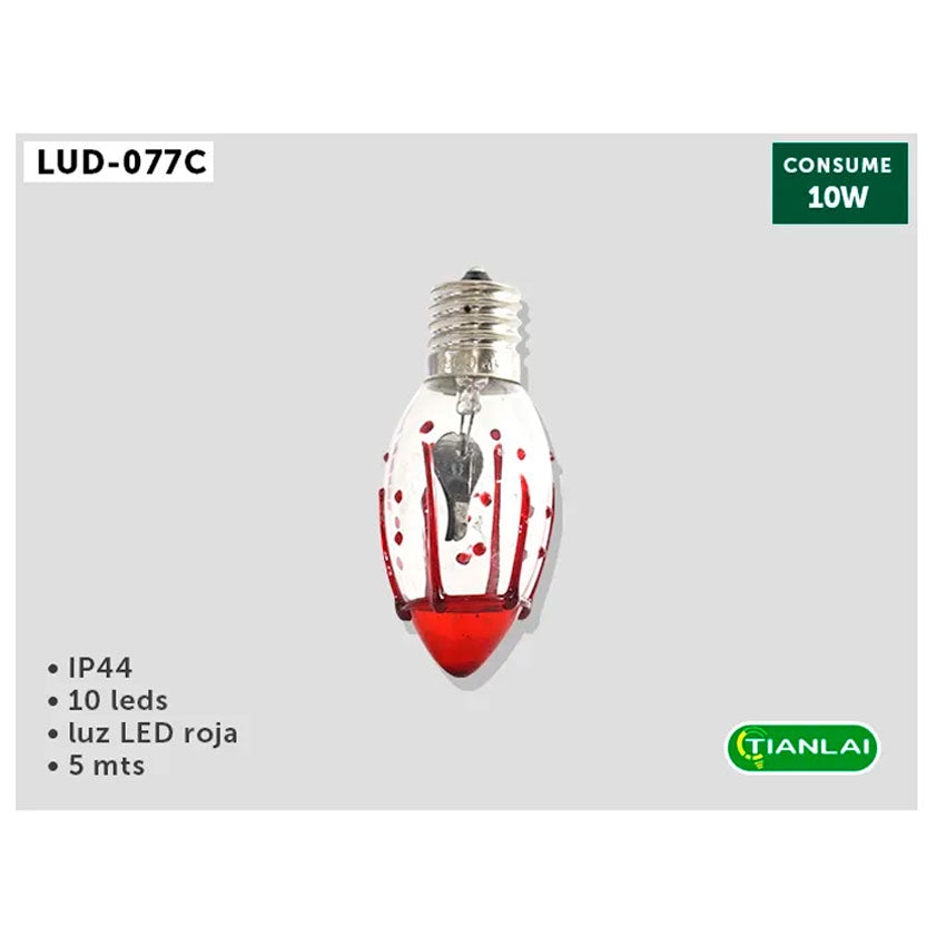 SERIE LUCES LED GUIRNALDAS ROJAS TIANLAI