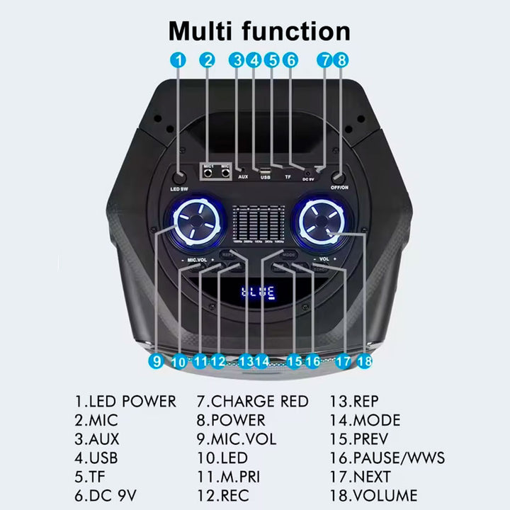 LINKBITS BAFLE 2X10" 1000WATTS BLUETOOTH