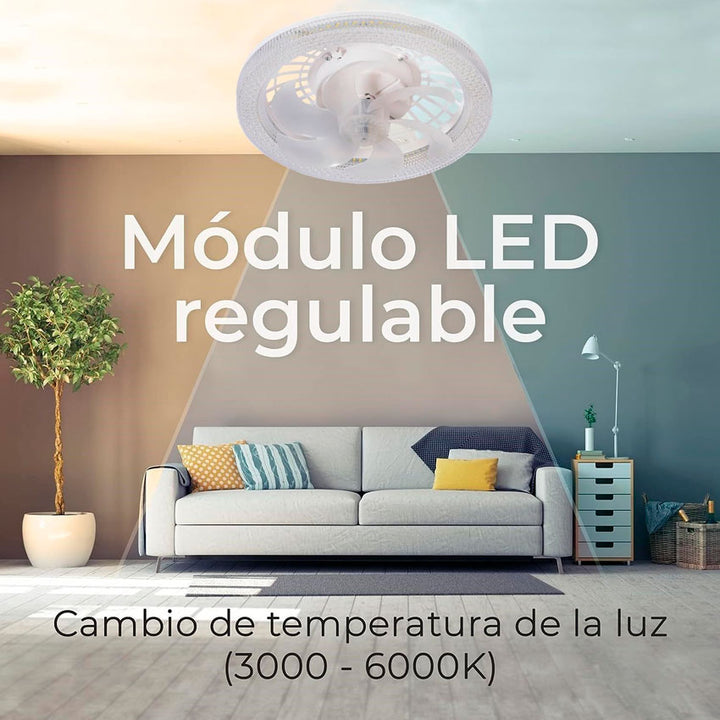 Megaluz Ventilador de Techo con Luz Led Multifuncional y Control Remoto