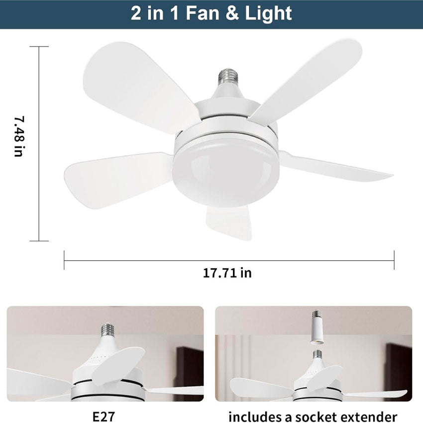 LAMPARA VENTILADOR ASPAS DESMONTABL