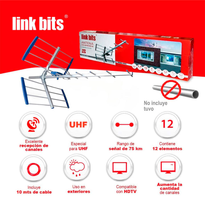 Linkbits Antena Digital para Tv Aerea Exterior