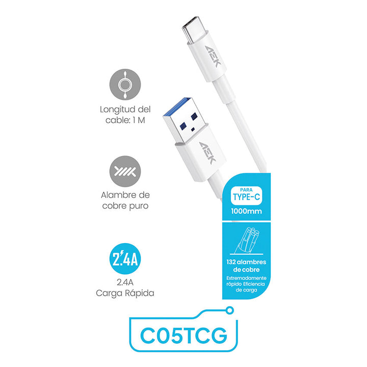 CABLE USB A USB TIPO "C" AEK