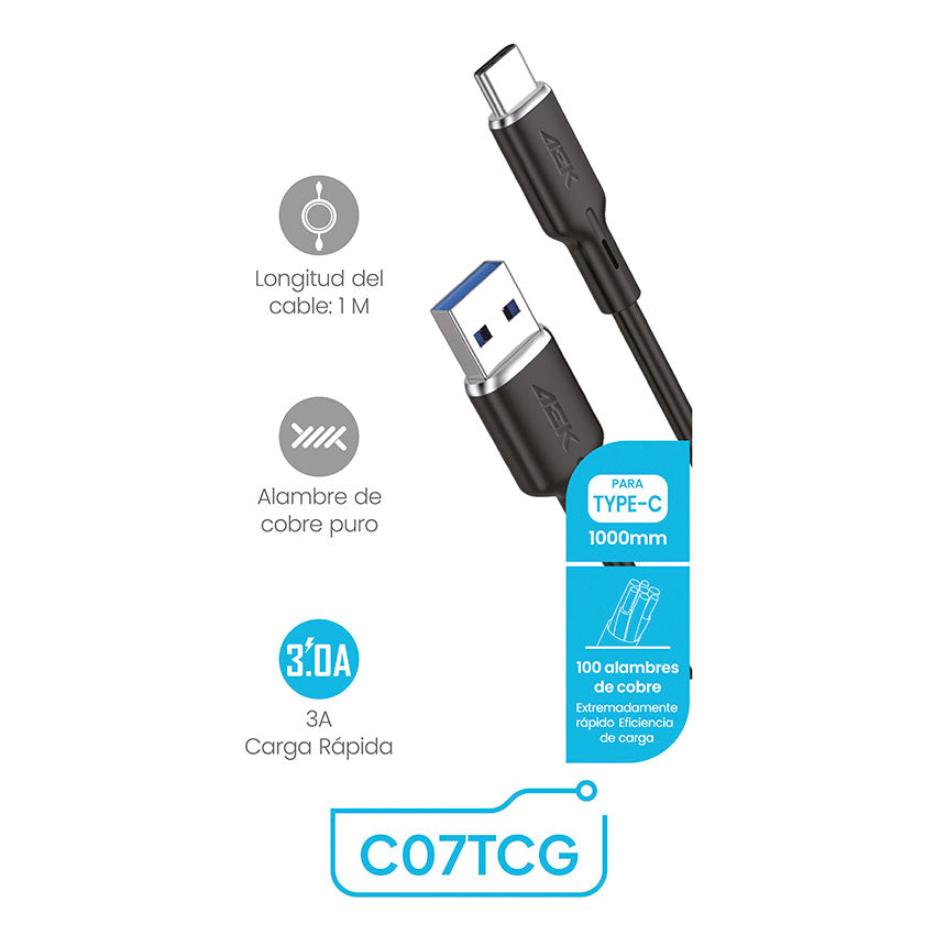 CABLE USB A USB TIPO "C" AEK