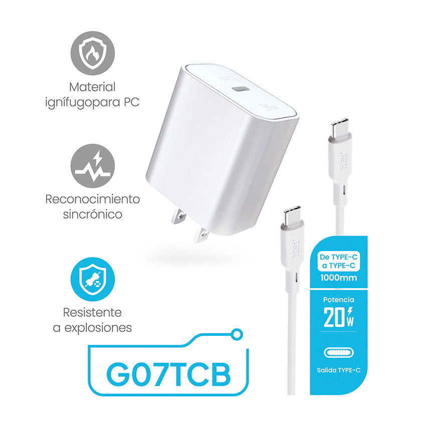 ADAPTADOR AC USB AEK INCLUYE CABLE USB TIPO "C" A USB TIPO "C"