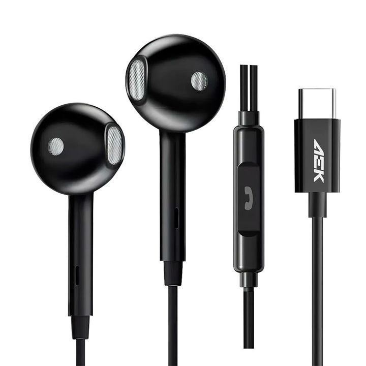 AEK AUDIFONOS TIPO C NEGRO