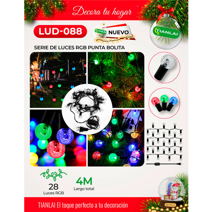 LUCES NAVIDEÑAS TIANLAI MANGUERA LUZ CALIDA