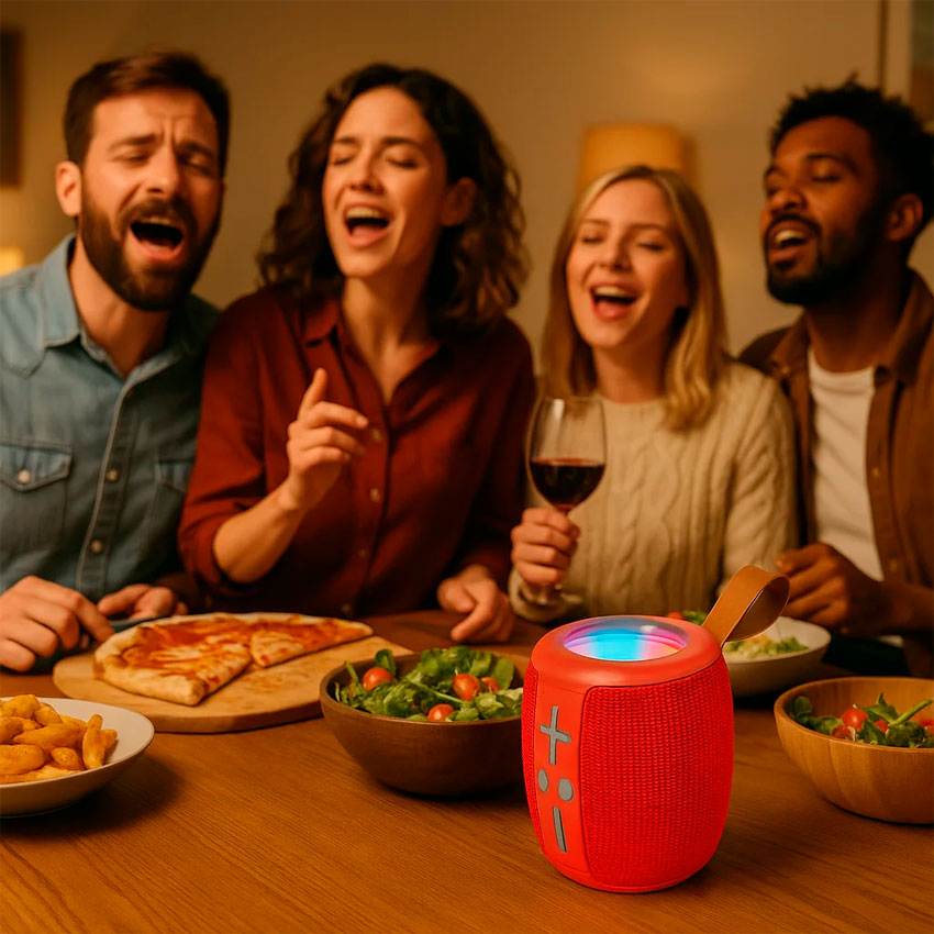 KTS KTS-1677 BOCINA BLUETOOTH FABRIC COLOR ROJO