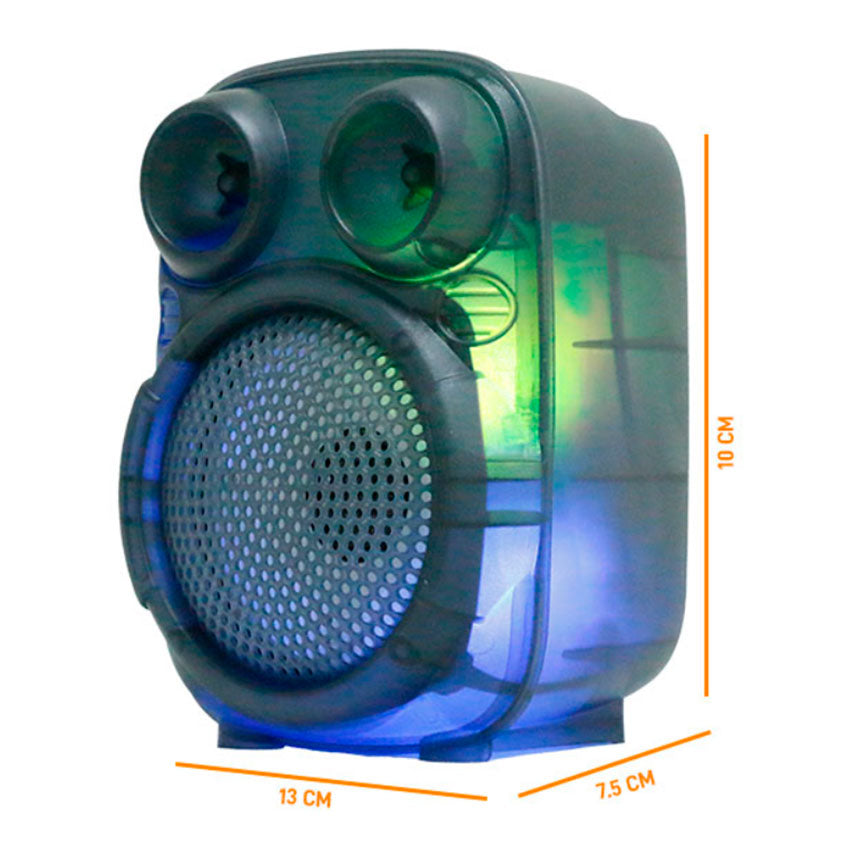 LINKBITS BOCINA BLUETOOTH 3" TRASLUCIDA