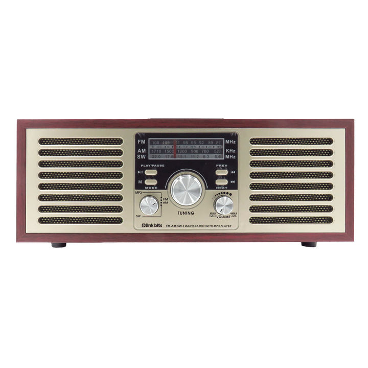 Linkbits Radio Bluetooth Retro Vintage Recargable con Bocina Fm/am/sw