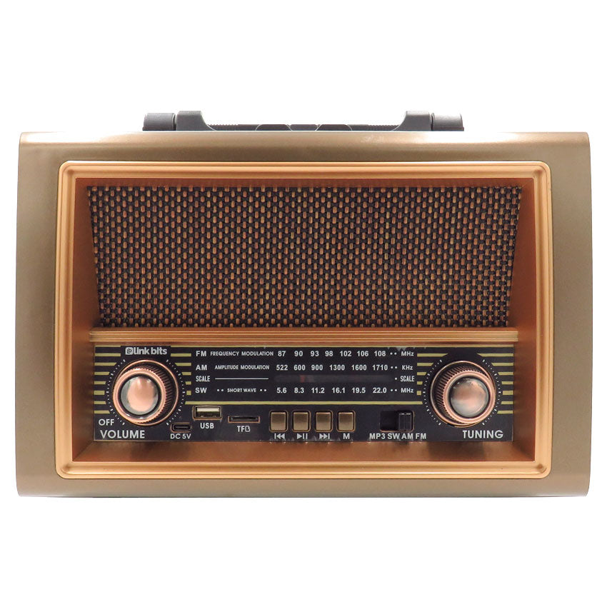 Radio Bluetooth Linkbits Retro Vintage Am/fm Usb Micro Sd Portátil Recargable