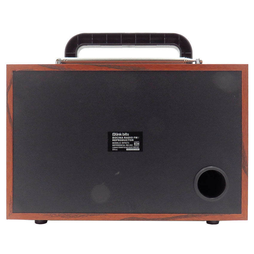 Radio Bluetooth Linkbits Retro Vintage Am/fm Usb Micro Sd Portátil Recargable — vista trasera