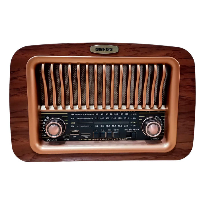 LINKBITS BOCINA RETRO BLUETOOTH RADIO AM/FM USB TARJETA SD