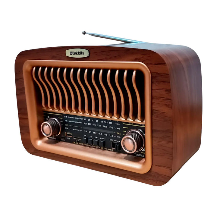 LINKBITS BOCINA RETRO BLUETOOTH RADIO AM/FM USB TARJETA SD