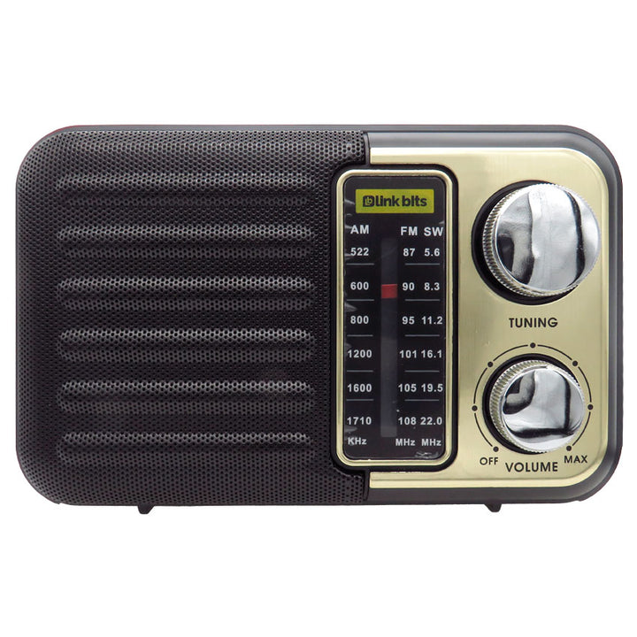 Linkbits Radio Bluetooth Retro con Panel Solar y Reproductor Fm/am/sw