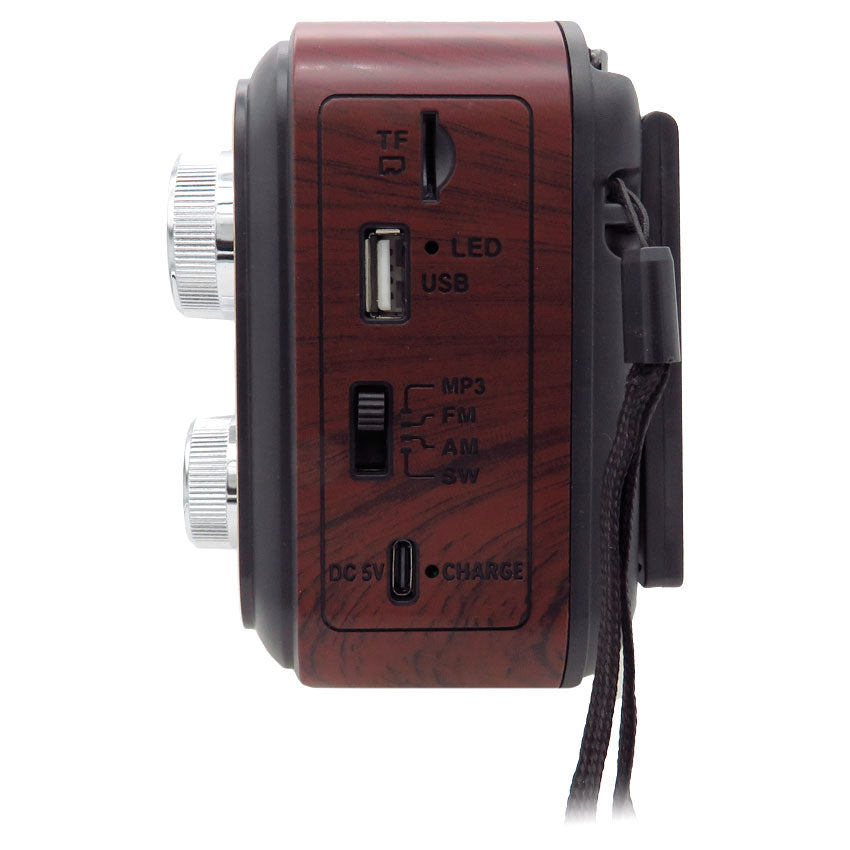 Linkbits Radio Bluetooth Retro con Panel Solar y Reproductor Fm/am/sw