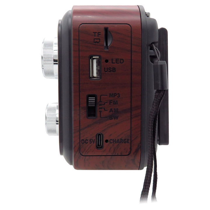 Linkbits Radio Bluetooth Retro con Panel Solar y Reproductor Fm/am/sw
