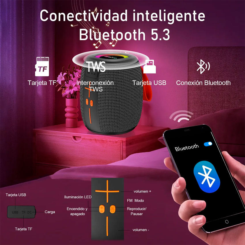 LINKBITS BOCINA BLUETOOTH KTS RESISTENTE AL AGUA, RECARGABLE