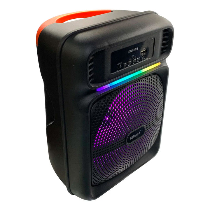 LINKBITS BAFLE 8" PORTÁTIL, MICRÓFONO INCLUIDO, USB, TF, AUX Y FM, ILUMINACIÓN LED