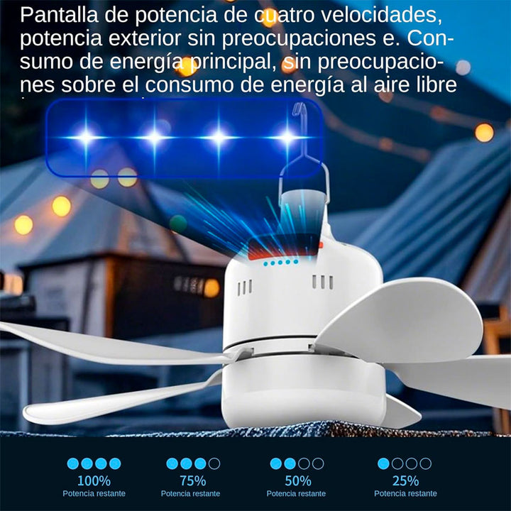 LAMPARA DE EMERGENCIA CON VENTILADOR ASPAS TIANLAI