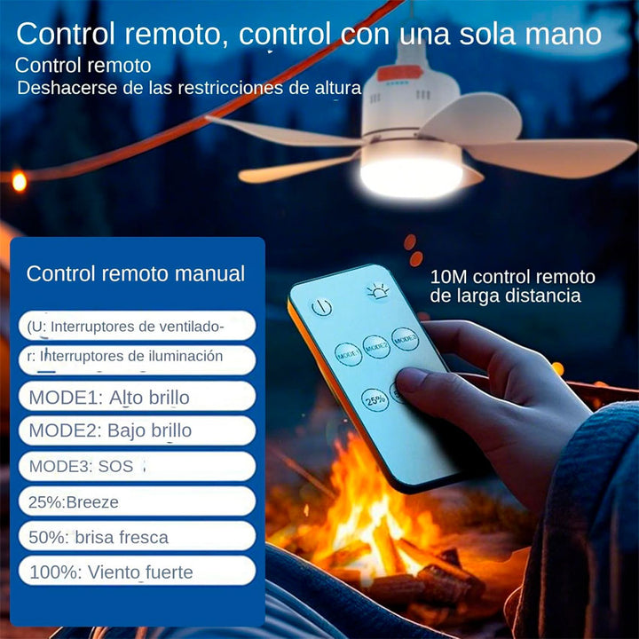 LAMPARA DE EMERGENCIA CON VENTILADOR ASPAS TIANLAI