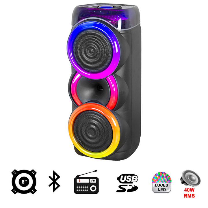 LINKBITS BAFLE 2 X 8" POTENCIA COMPACTA CON SONIDO PROFESIONAL