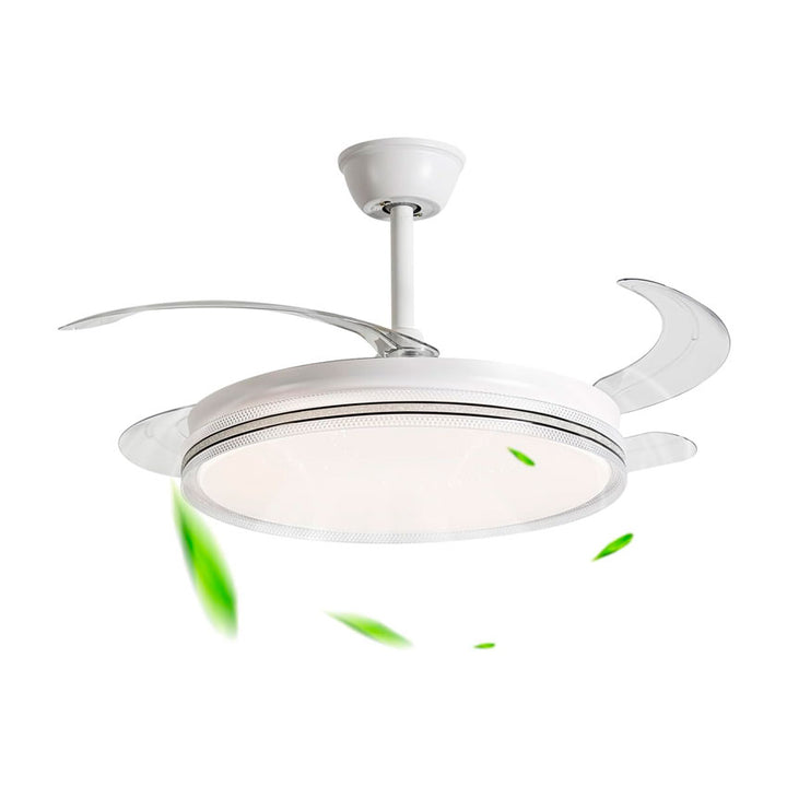 Ventilador de Techo con Lampara Aspas Retractiles 42 Pulg Megaluz