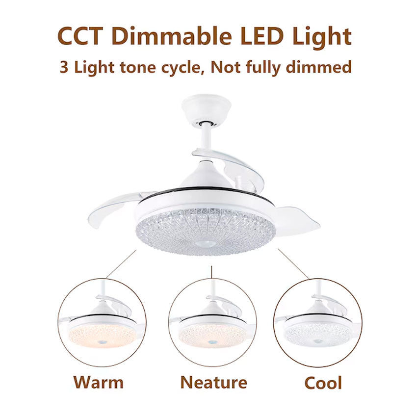Tianlai Lampara Led con Ventilador 3 Colores de Luz