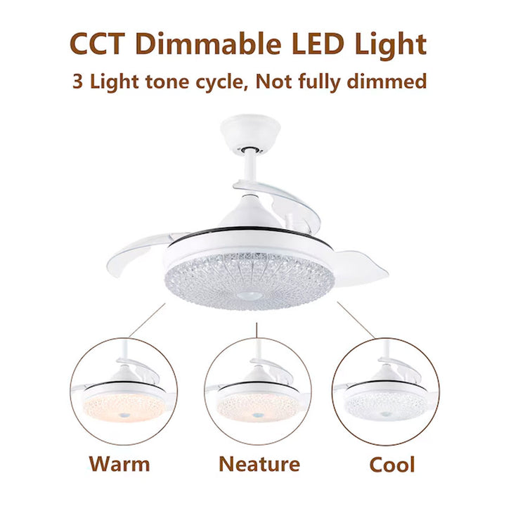 Tianlai Lampara Led con Ventilador 3 Colores de Luz