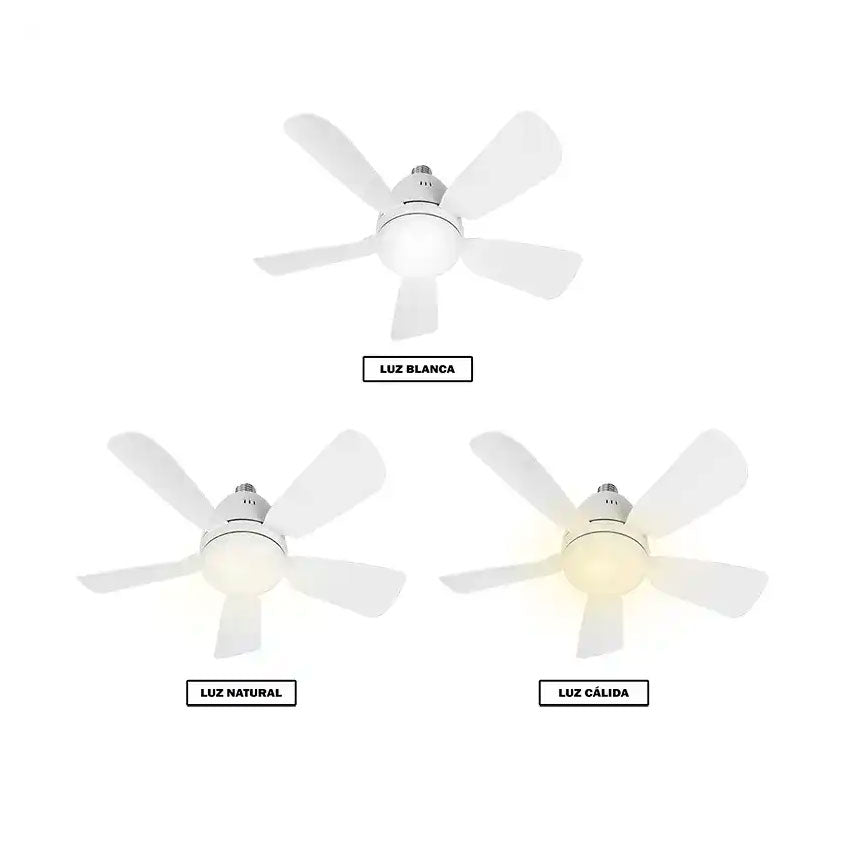 Lampara con Ventilador 5 Aspas Desmontables 3vel Tianlai