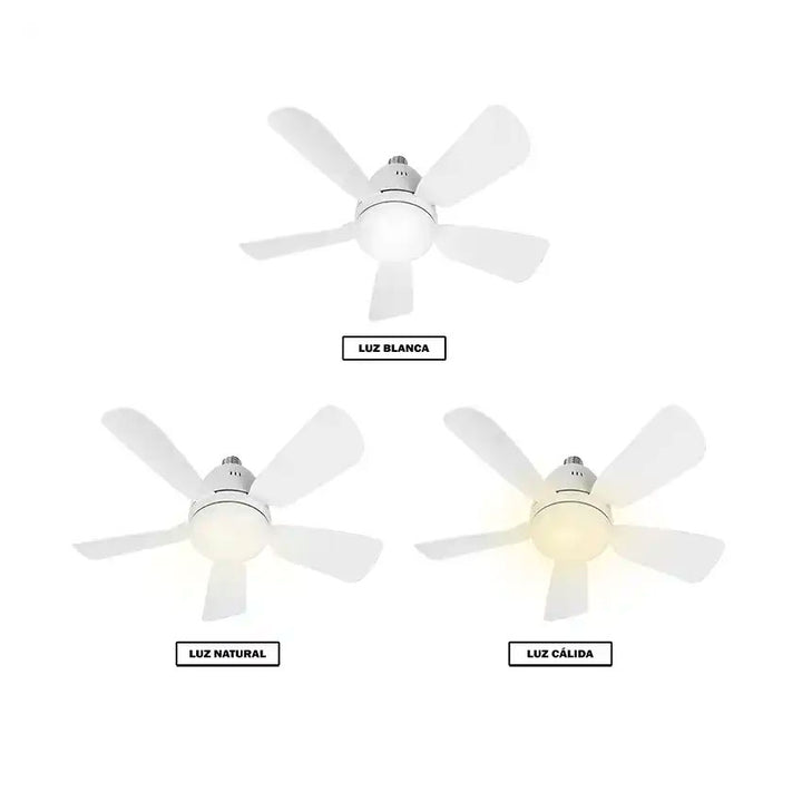 Lampara con Ventilador 5 Aspas Desmontables 3vel Tianlai