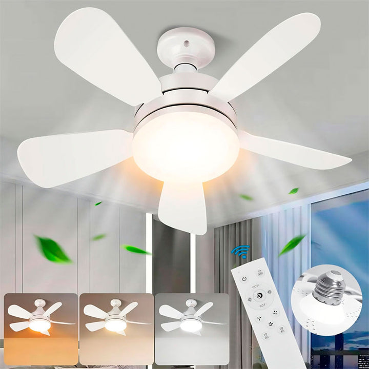 Lampara LED con Ventilador 5 Aspas Plegables 16.5 Pulg Tianlai
