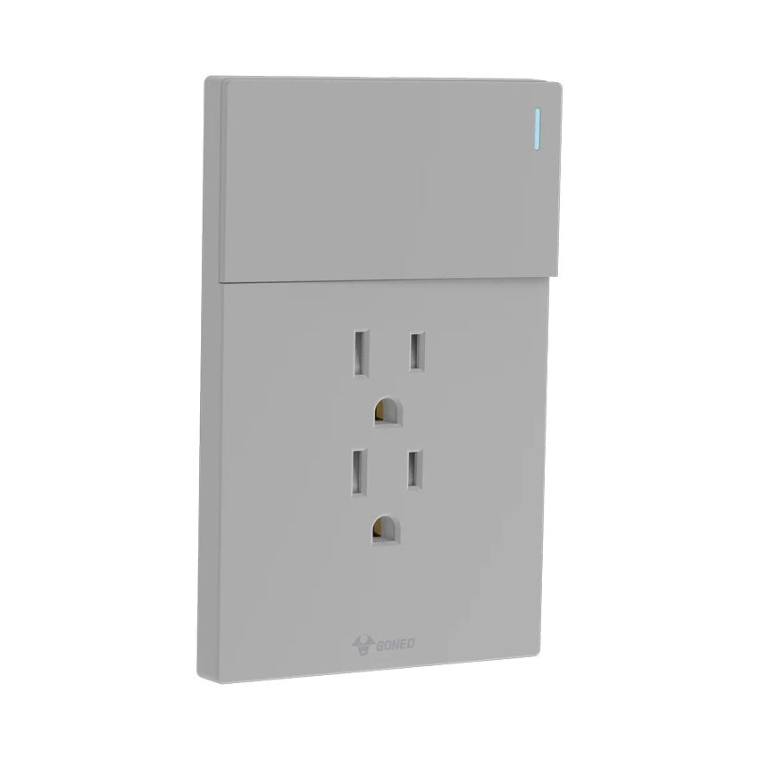 Interruptor y Tomacorriente 1 y 1 Gris Goneo