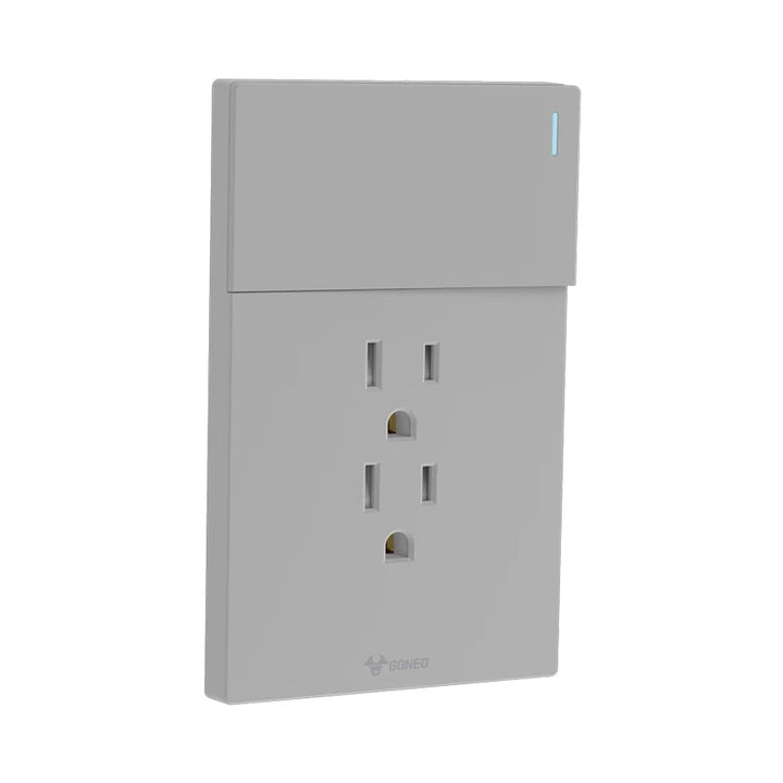 Interruptor y Tomacorriente 1 y 2 Gris Goneo