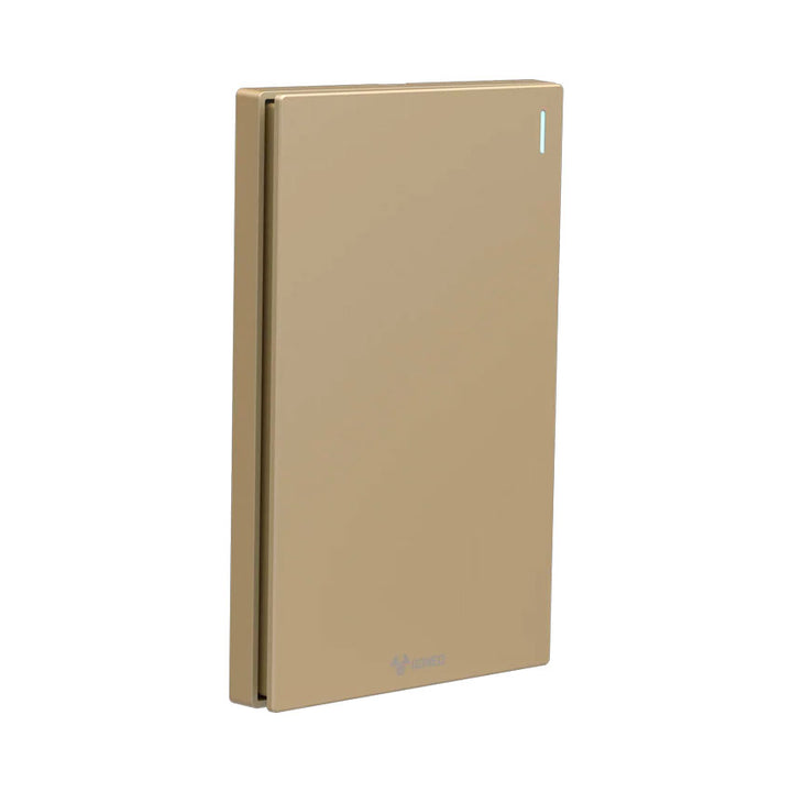 Interruptor con 1 Apagador Sencillo Dorado Goneo