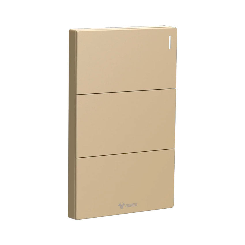 Interruptor con 3 Apagadores Dorado Goneo