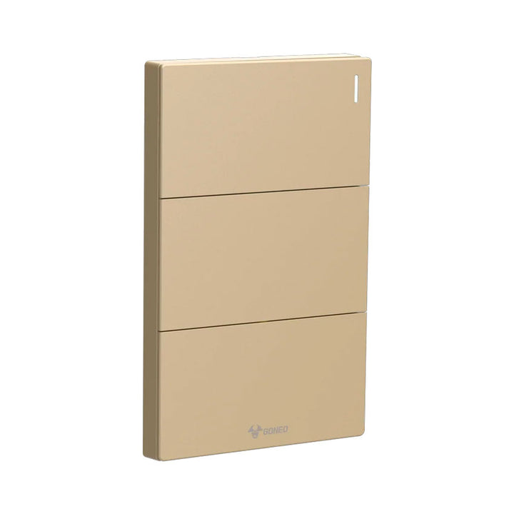 Interruptor con 3 Apagadores Dorado Goneo