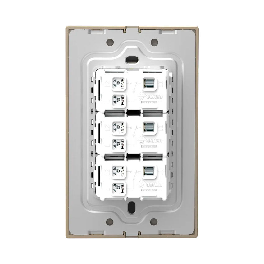 Interruptor con 3 Apagadores Dorado Goneo