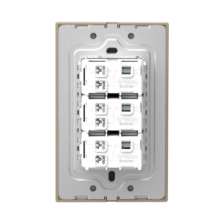 Interruptor con 3 Apagadores Dorado Goneo