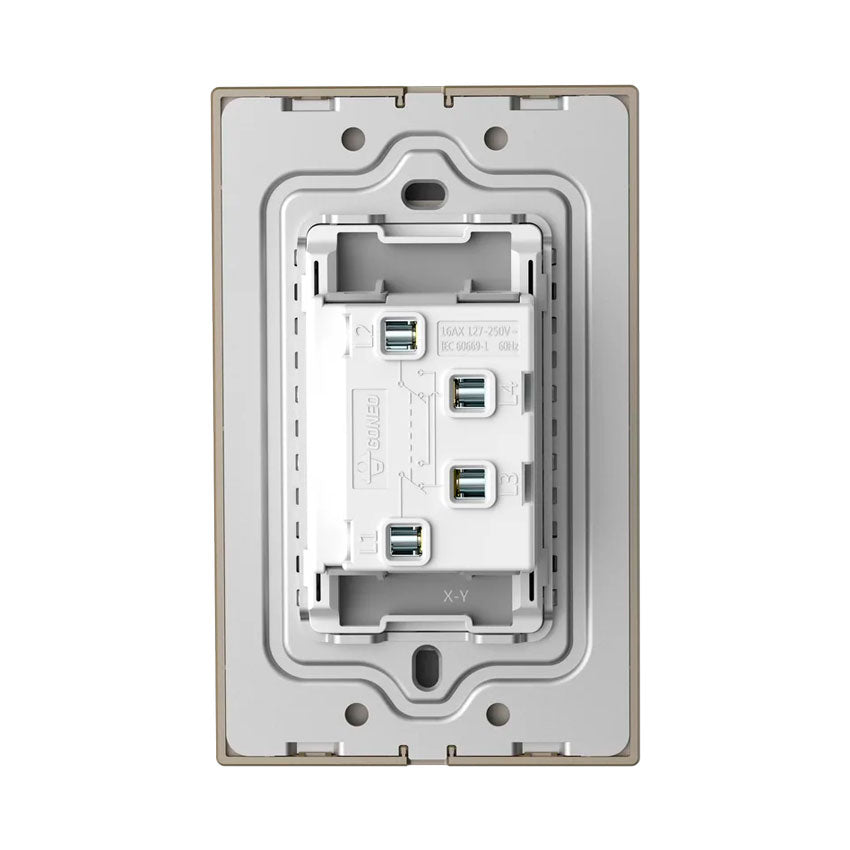 Interruptor con 1 Apagador 4 Vias Dorado Goneo