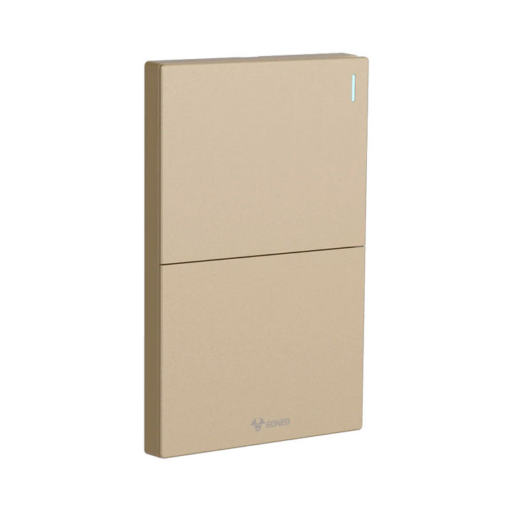 Interruptor Sencillo y 1 de Escalera Dorado Goneo
