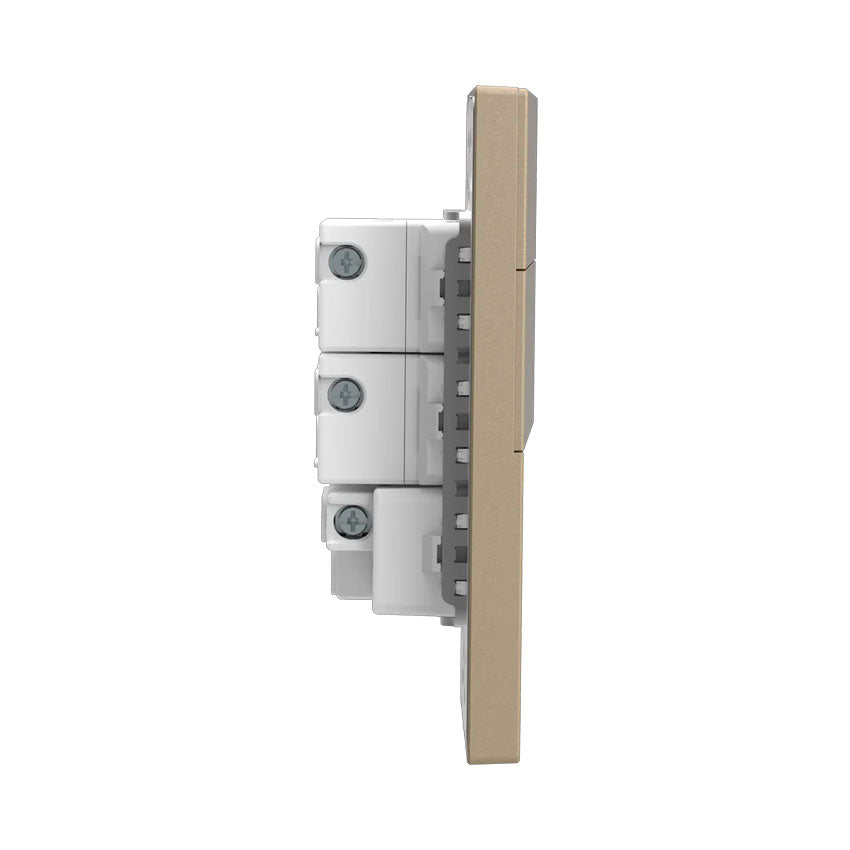 Interruptor y Tomacorriente 2 y 1 Dorado Goneo
