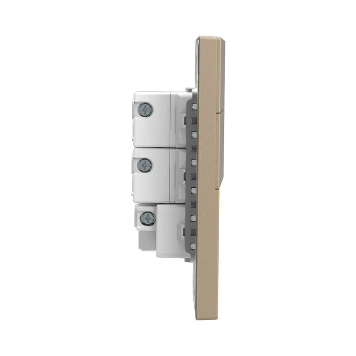 Interruptor y Tomacorriente 2 y 1 Dorado Goneo
