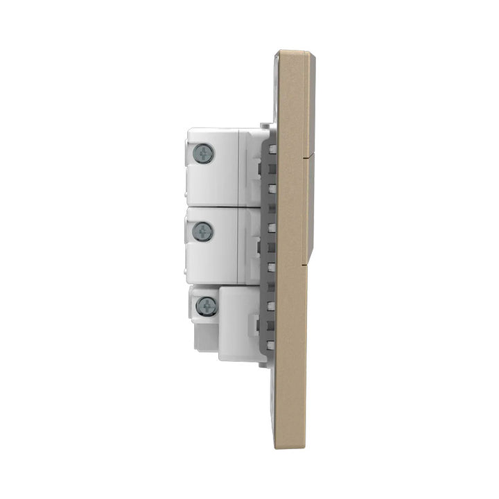 Interruptor y Tomacorriente 2 y 1 Dorado Goneo