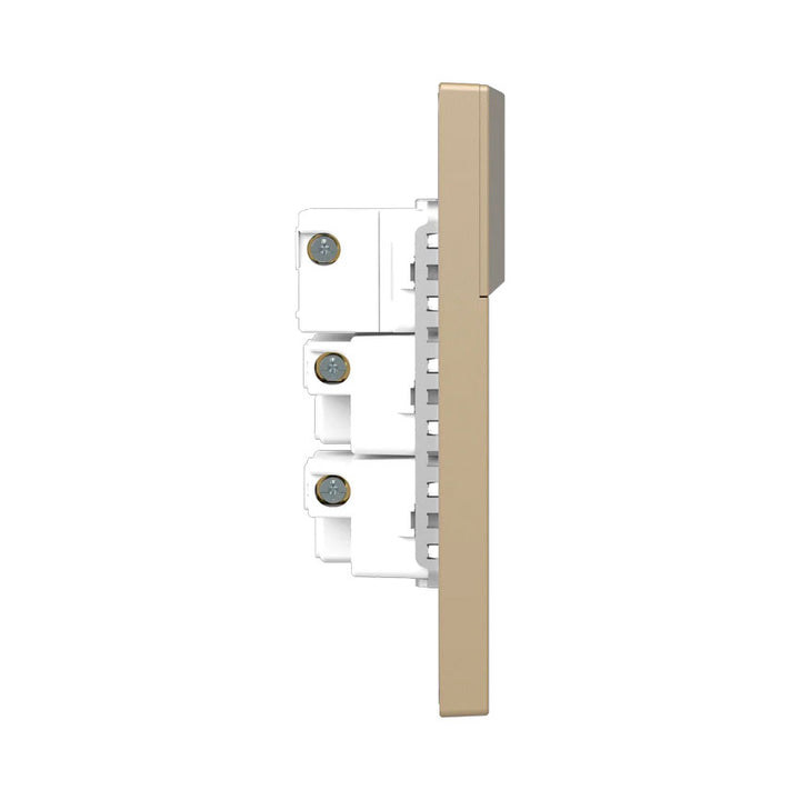 Interruptor y Tomacorriente 1 y 2 Dorado Goneo