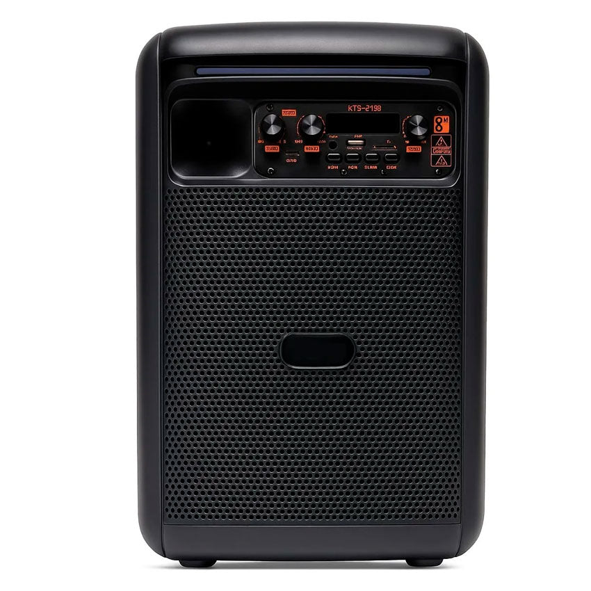 LINKBITS BAFLE 8" CON MICRÓFONO INALÁMBRICO, LUCES LED, USB, MICROSD, FM Y AUXILIAR