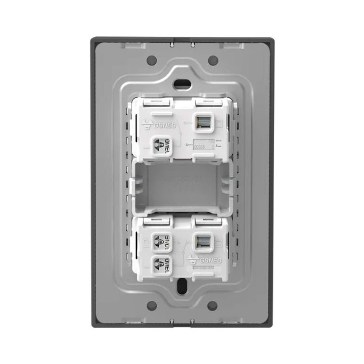 Interruptor Sencillo y 1 de Escalera Negro Goneo